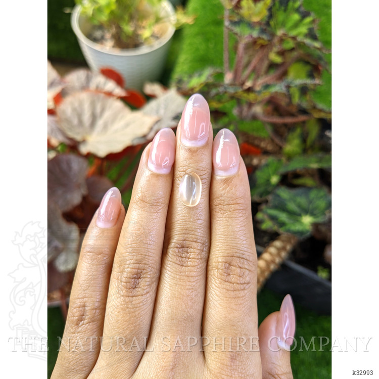 3.51 Ct. Peach Cabochon Moonstone from Ceylon (Sri Lanka)