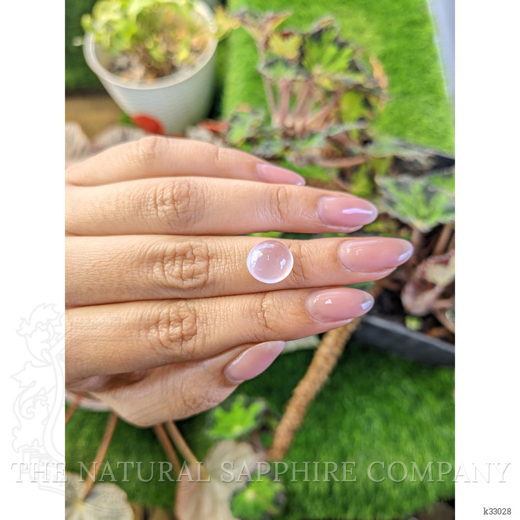 4.77 Ct. Purplish Pink Cabochon Rose Quartz from Ceylon (Sri Lanka)