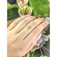 1.12 Ct. Green (Lime Green) Cabochon Peridot from Ceylon (Sri Lanka) Life Style
