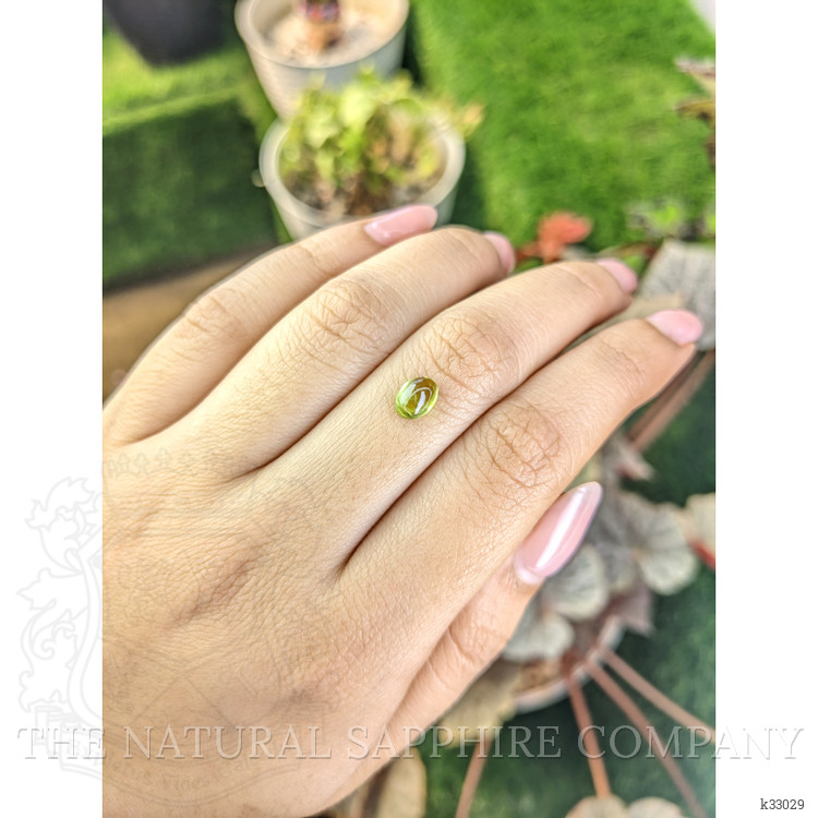 1.12 Ct. Green (Lime Green) Cabochon Peridot from Ceylon (Sri Lanka)