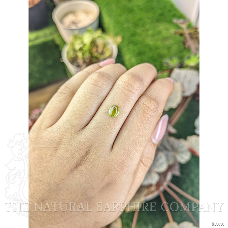 1.18 Ct. Green (Lime Green) Cabochon Peridot from Ceylon (Sri Lanka)