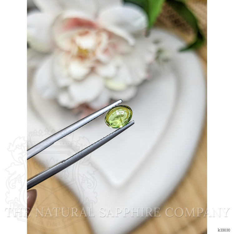 1.18 Ct. Green (Lime Green) Cabochon Peridot from Ceylon (Sri Lanka)