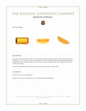 50.68 Ct. Orangish Yellow Citrine from Ceylon (Sri Lanka) Appraisal