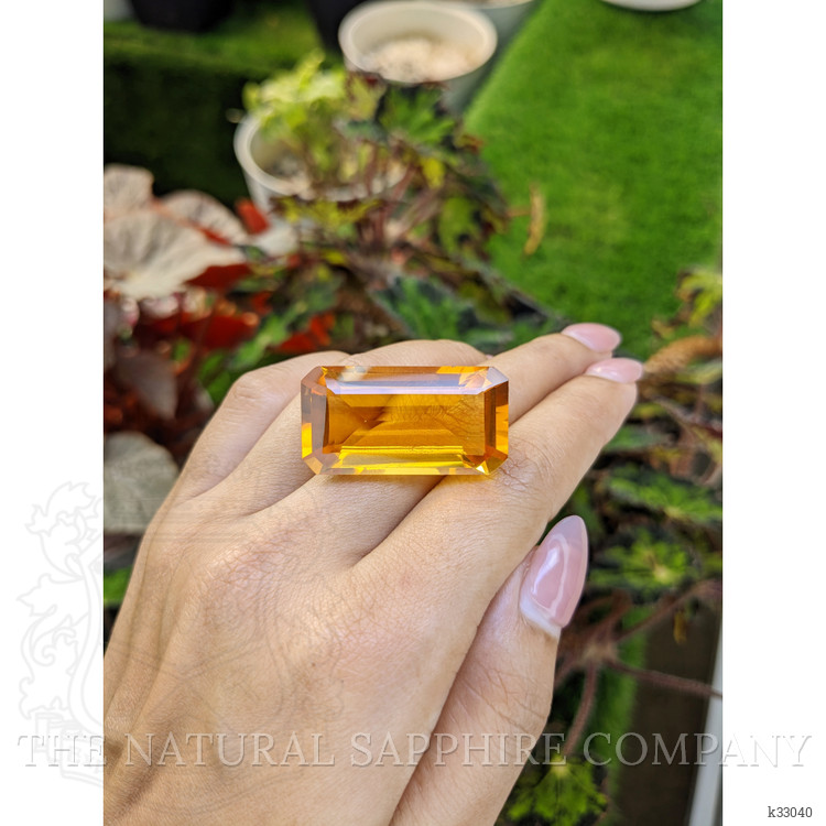 50.68 Ct. Orangish Yellow Citrine from Ceylon (Sri Lanka)