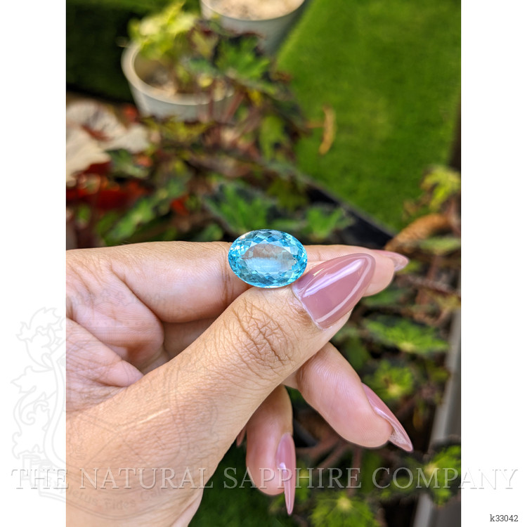 12.76 Ct. Swiss Blue Topaz from Ceylon (Sri Lanka)
