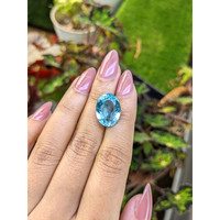 12.76 Ct. Swiss Blue Topaz from Ceylon (Sri Lanka) Life Style