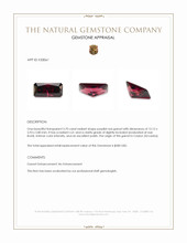 3.70 Ct. Purplish Red Garnet from Ceylon (Sri Lanka) Appraisal