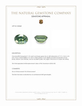 1.52 Ct. Green Zircon from Ceylon (Sri Lanka) Appraisal