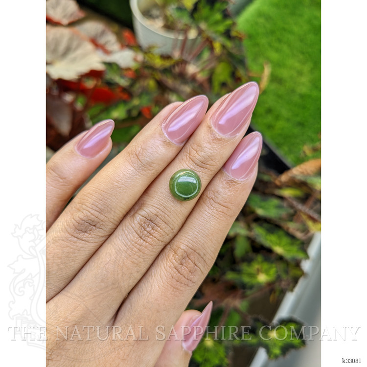 3.42 Ct. Green Cabochon Jade from Burma (Myanmar)