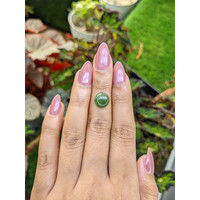 3.42 Ct. Green Cabochon Jade from Burma (Myanmar) Life Style
