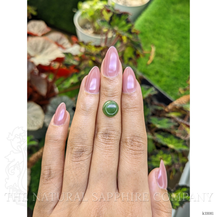 3.42 Ct. Green Cabochon Jade from Burma (Myanmar)