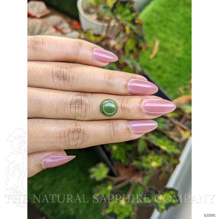 3.42 Ct. Green Cabochon Jade from Burma (Myanmar)