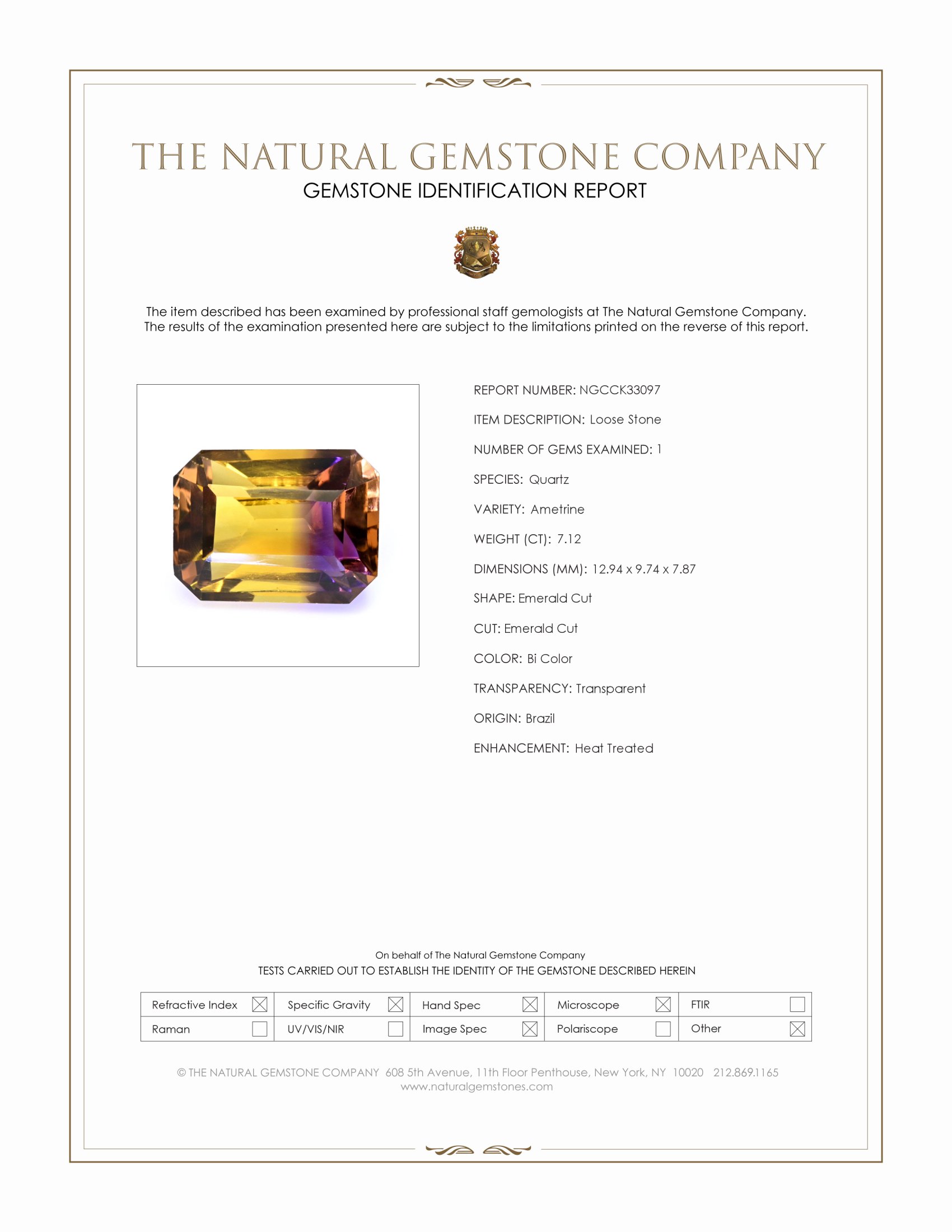 7.12 Ct. Bi Color Ametrine from Brazil