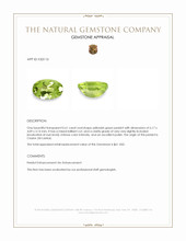 0.61 Ct. Yellowish Green Peridot from Ceylon (Sri Lanka) Appraisal