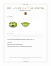 0.57 Ct. Yellowish Green Peridot from Ceylon (Sri Lanka) Appraisal