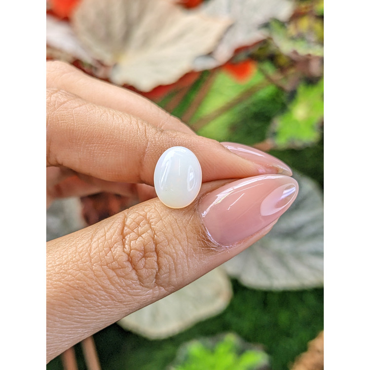 2.23 Ct. Multi Color Cabochon White Opal (Light Opal) from Brazil