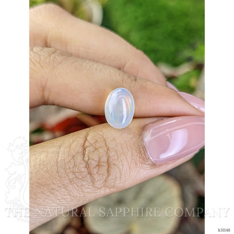 5.37 Ct. Multi Color Cabochon White Opal (Light Opal) from Brazil