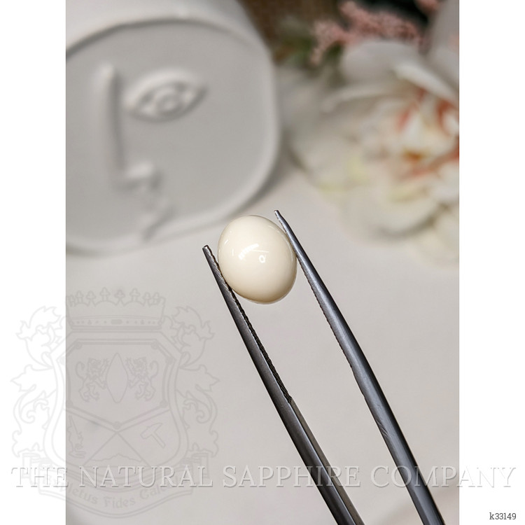 2.94 Ct. Salmon and White Cabochon Coral from Italy