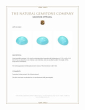 1.09 Ct. Blue Cabochon Turquoise from Persia(Iran) Appraisal