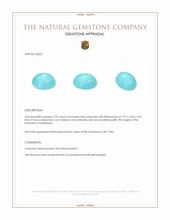 1.09 Ct. Blue Cabochon Turquoise from Persia(Iran) Appraisal