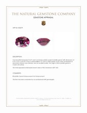 0.69 Ct. Pinkish Purple Rhodolite Garnet from Ceylon (Sri Lanka) Appraisal