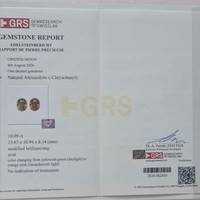 10.09 Ct. Alexandrite from Tanzania Scan Report