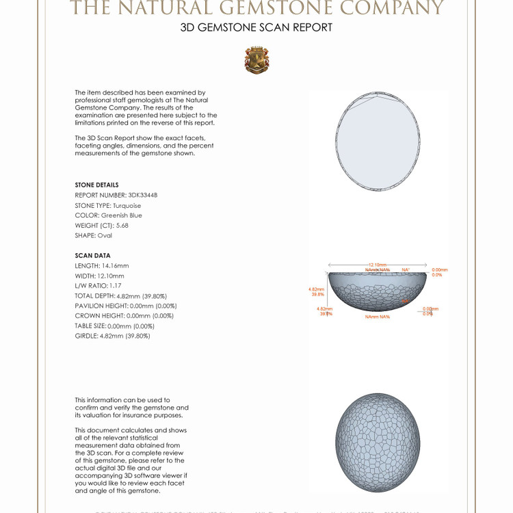 5.68 Ct. Cabochon Turquoise from Persia