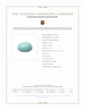 11.66 Ct. Bluish Green Cabochon Turquoise from Persia(Iran) Scan Report