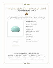 11.08 Ct. Cabochon Turquoise from Persia Scan Report