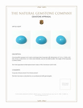 6.63 Ct. Blue Cabochon Turquoise from USA Appraisal