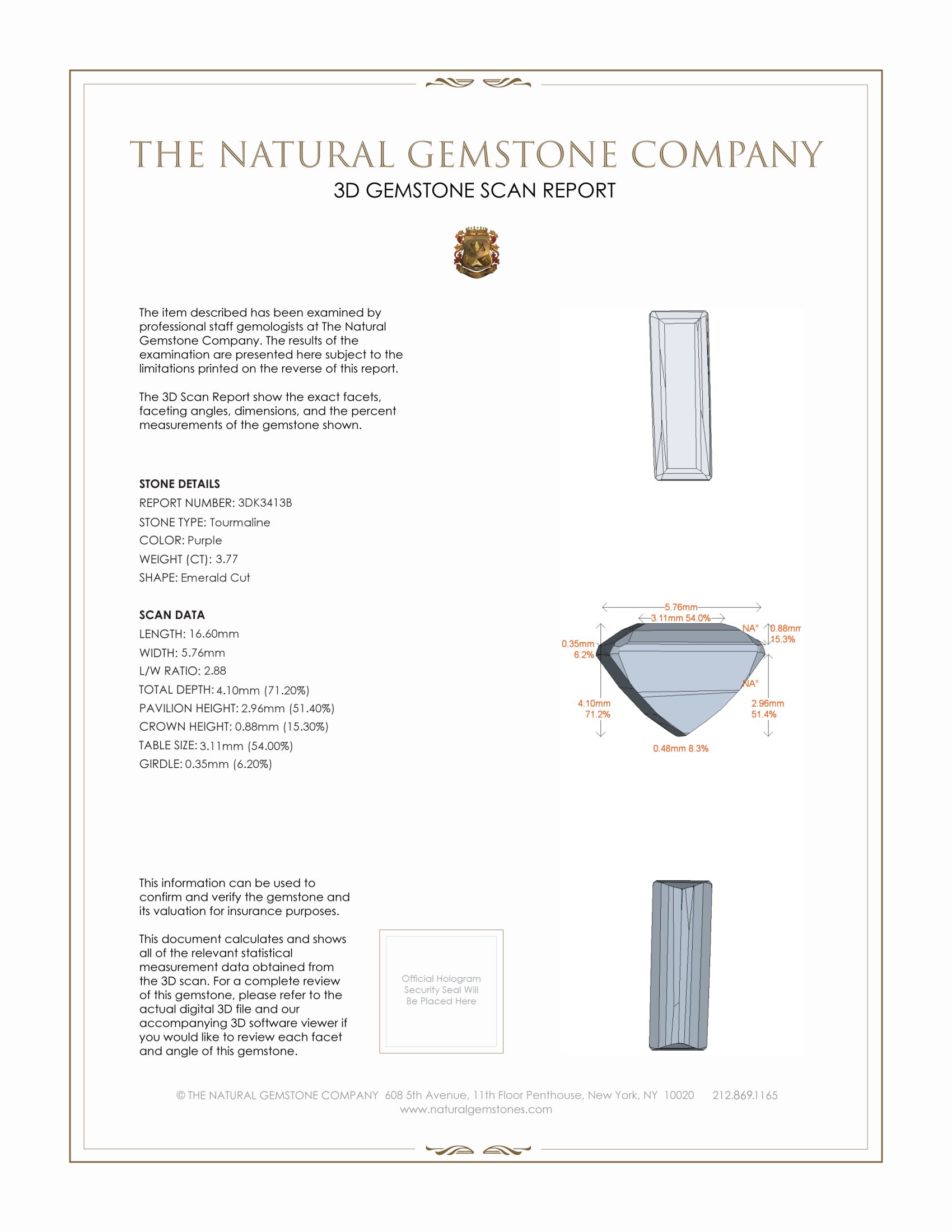 3.77 Ct. Tourmaline from Brazil