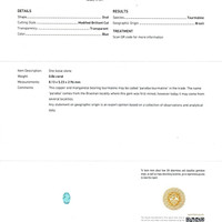 0.86 Ct. Paraiba Tourmaline from Brazil Scan Report