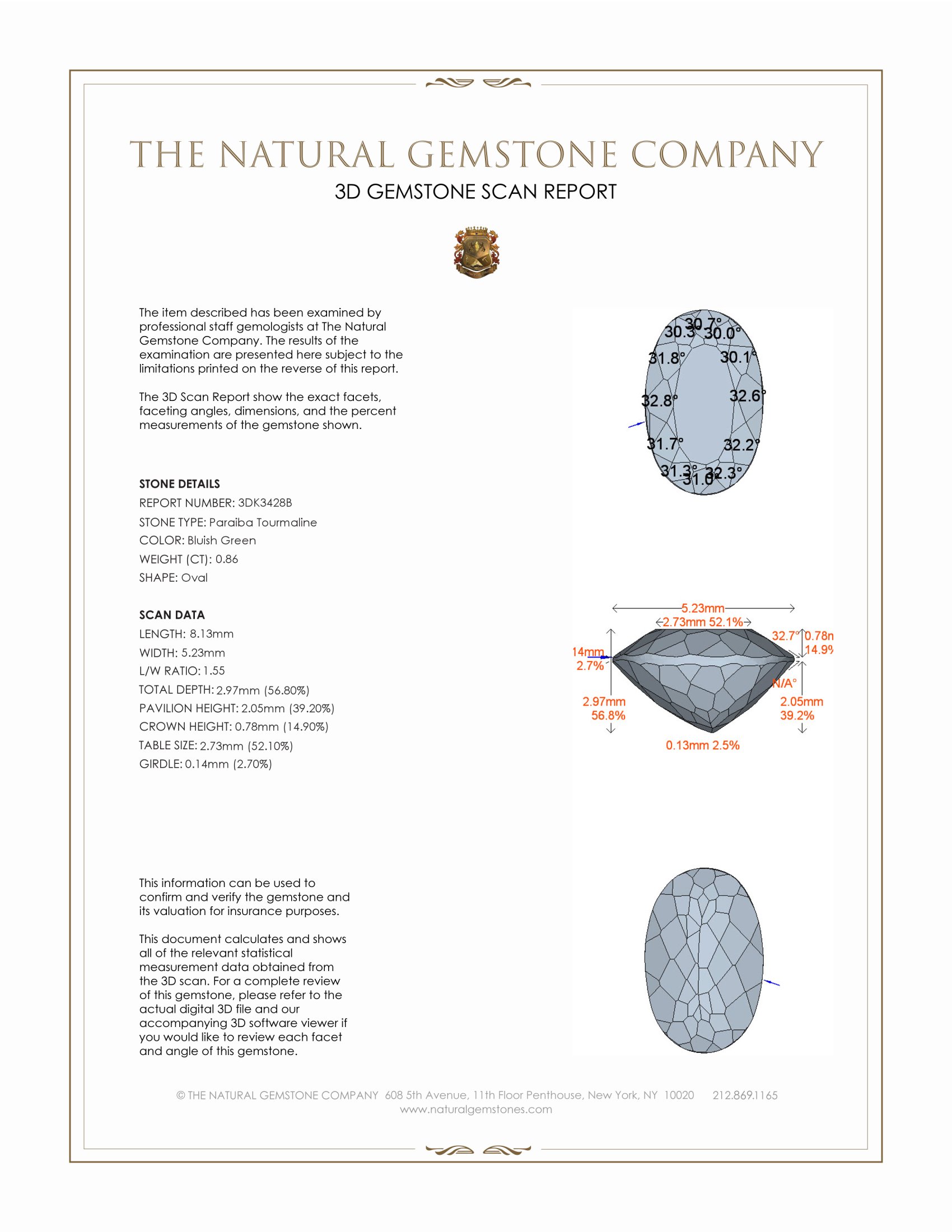 0.86 Ct. Paraiba Tourmaline from Brazil