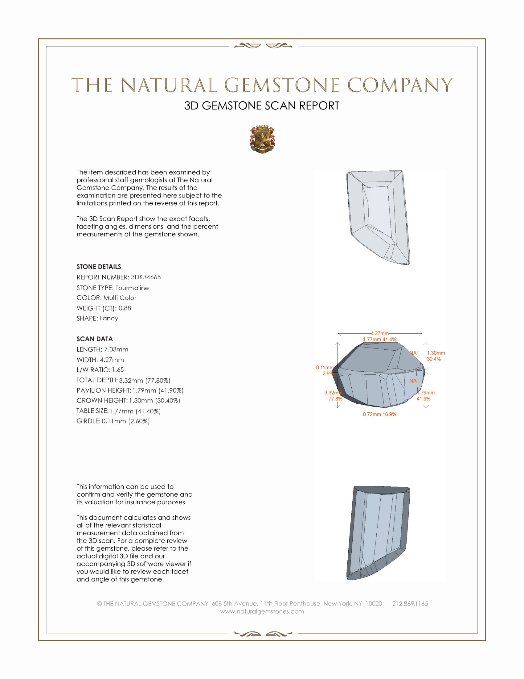 0.88 Ct. Tourmaline from United States