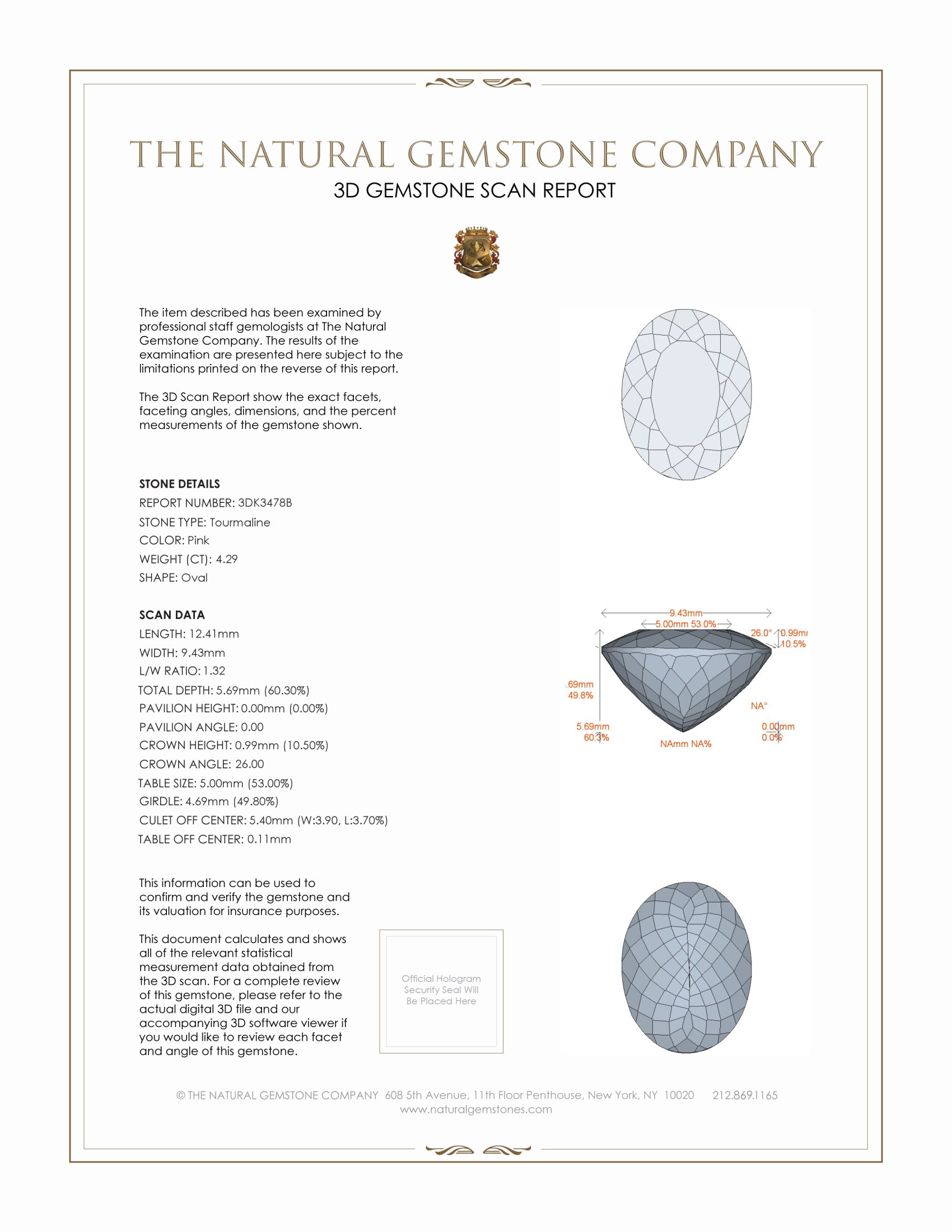 4.29 Ct. Tourmaline from Brazil