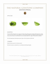 1.25 Ct. Green (Lime Green) Peridot from Pakistan Appraisal