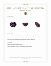 29.36 Ct. Red Garnet from Ceylon (Sri Lanka) Appraisal
