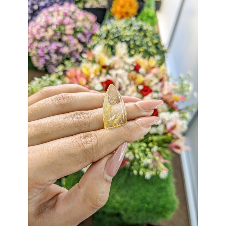 13.01 Ct. Cabochon Rutilated Quartz from India