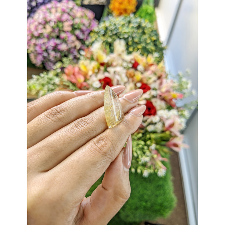 13.01 Ct. Cabochon Rutilated Quartz from India