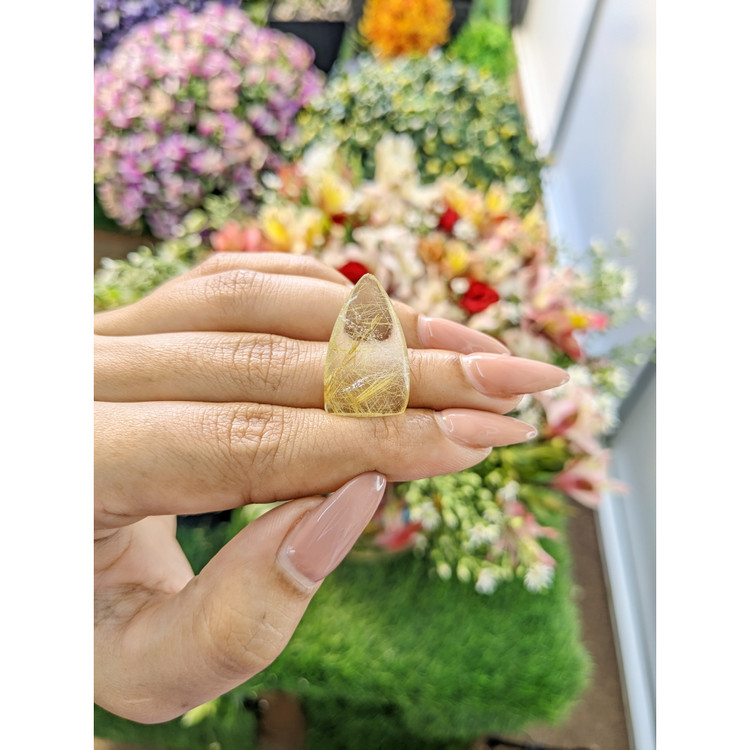 13.01 Ct. Cabochon Rutilated Quartz from India