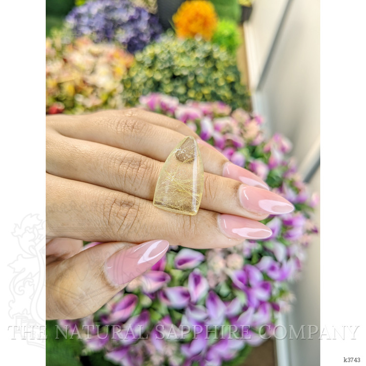 14.08 Ct. Cabochon Rutilated Quartz from India