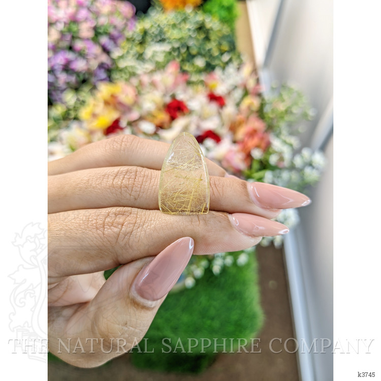 13.69 Ct. Cabochon Rutilated Quartz from India