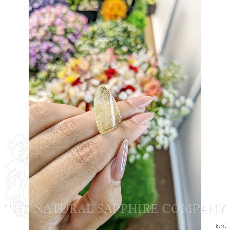 13.69 Ct. Cabochon Rutilated Quartz from India