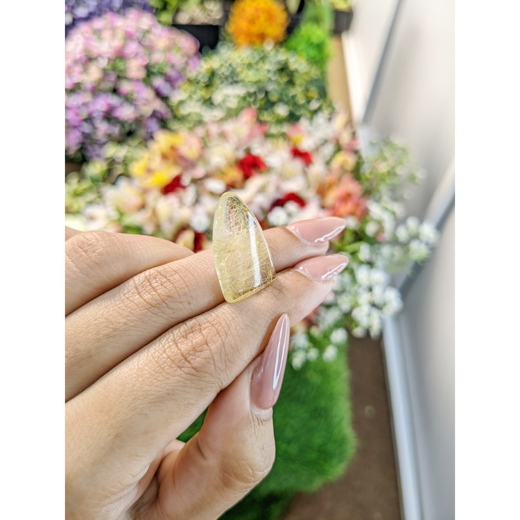 13.69 Ct. Cabochon Rutilated Quartz from India