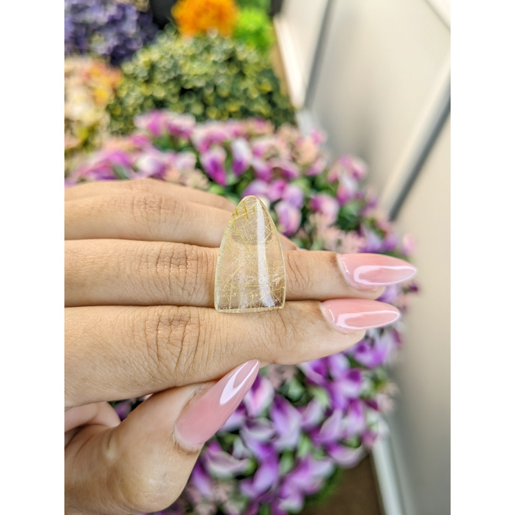 13.27 Ct. Cabochon Rutilated Quartz from India