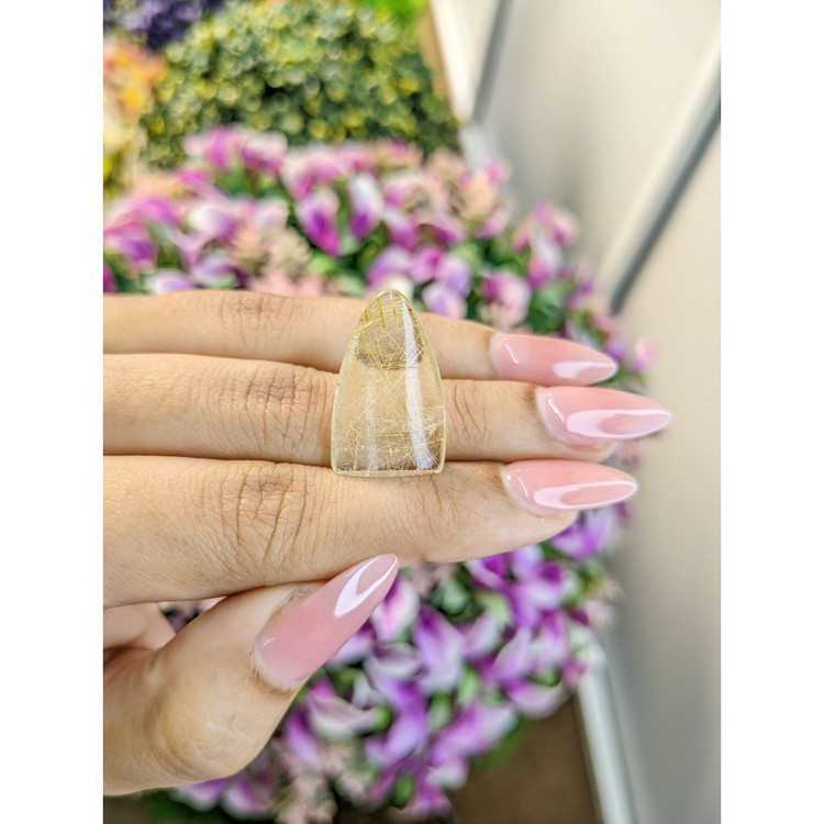 13.27 Ct. Cabochon Rutilated Quartz from India