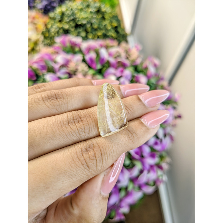 13.27 Ct. Cabochon Rutilated Quartz from India