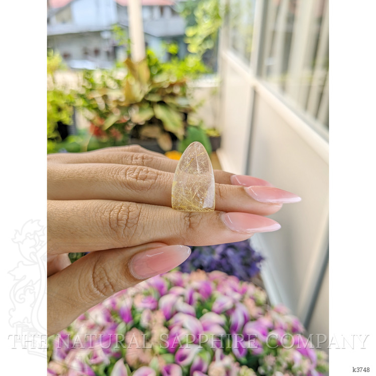 13.11 Ct. Cabochon Rutilated Quartz from India