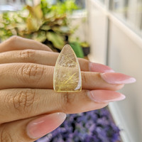 13.44 Ct. Cabochon Rutilated Quartz from India Life Style