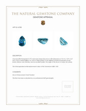 3.70 Ct. Blue Zircon from Ceylon (Sri Lanka) Appraisal